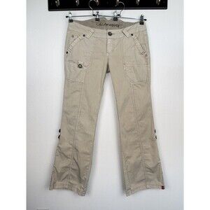 EDC by Esprit Women’s Bootcut Cargo Pants Low Rise 34” X 31” Y2K Roll-Cuff